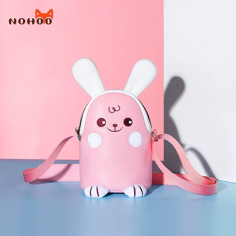 NOHOO enfants sac à bandoulière Mini lapin oreille bandoulière mignon sacs de messager Simple petit porte-monnaie mignon princesse sacs à main: Microfiber pink