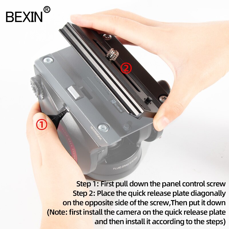 Manfrotto Quick Release Sliding Plate Camera Mount with "1/4" screw with 3/8" nut for Manfrotto MVH500AH Hydraulic PTZ