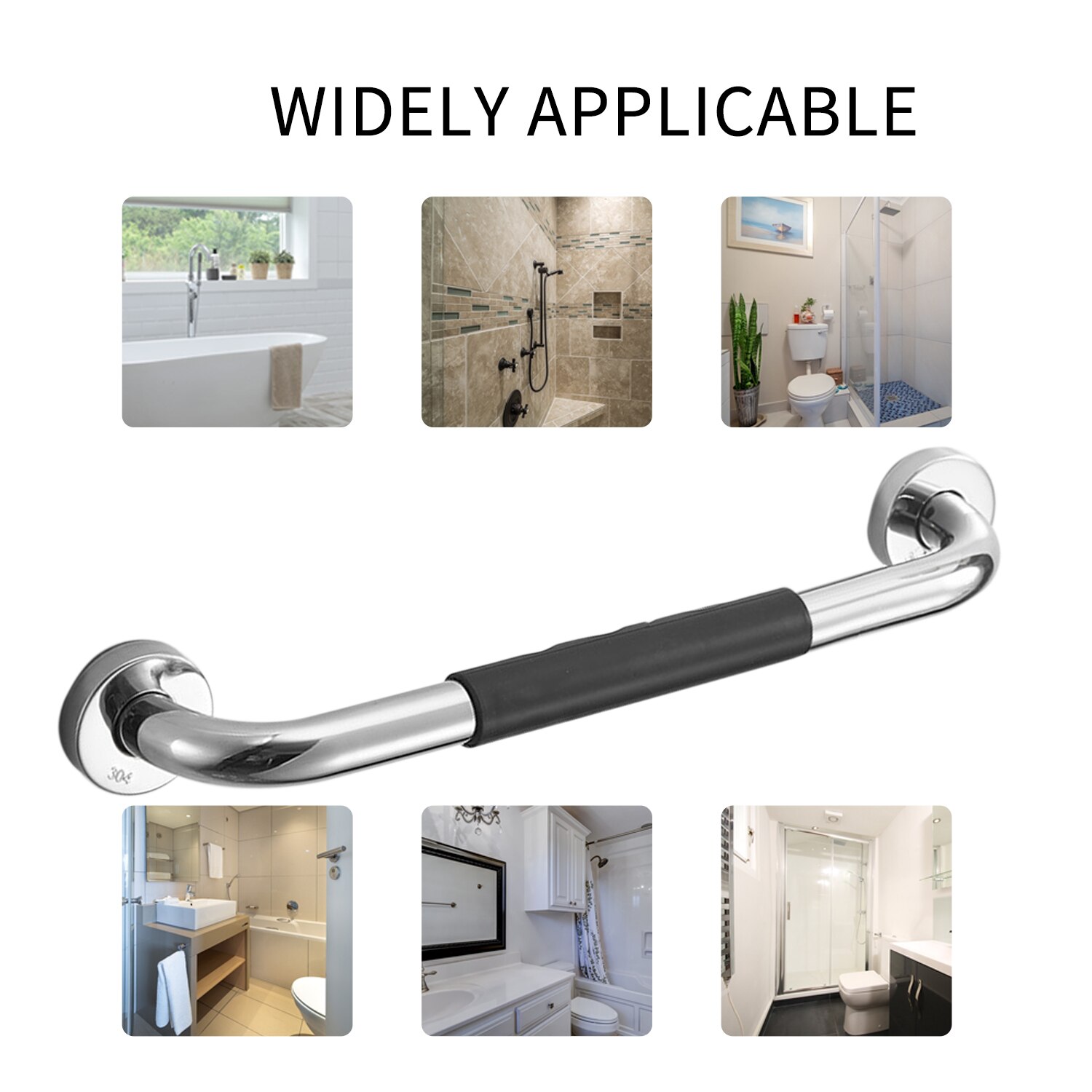 Bathroom Grab Bar Toilet Shower Bathtub Handicap Support Balance Grab Bar Stainless Steel Non-slip Rubber Safety Rail Towel Rack