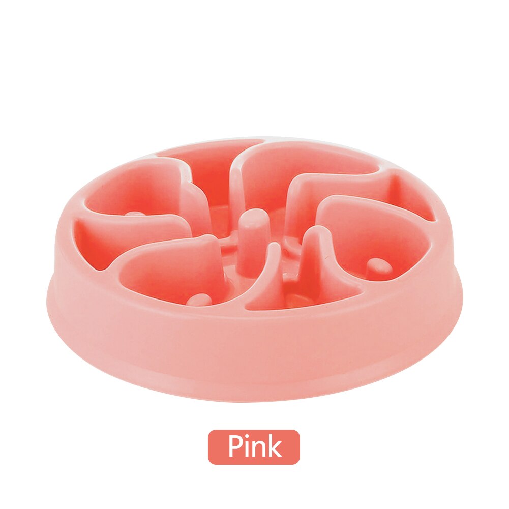 Portable Pet Dog Feeding Food Bowls Puppy Slow Down Eating Feeder Dish Bowl Prevent Obesity Pet Cats Dogs Supplies: Pink-03