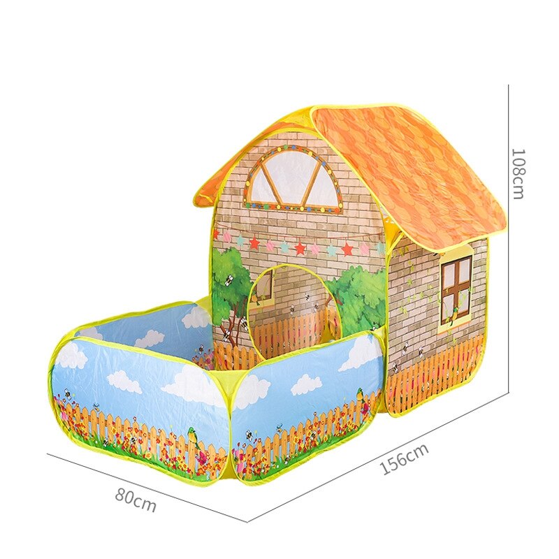 Kids Children Tent House with Courtyard Garden Crawling Folding Tent House Boys Girls Play Tent Ball Pool