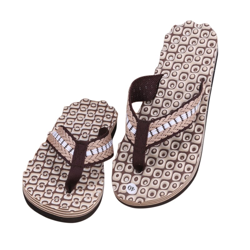 Summer Men Flip Flops Beach Sandals Anti-Slip Zapatos Hombre Casual Shoes: Brown / 44