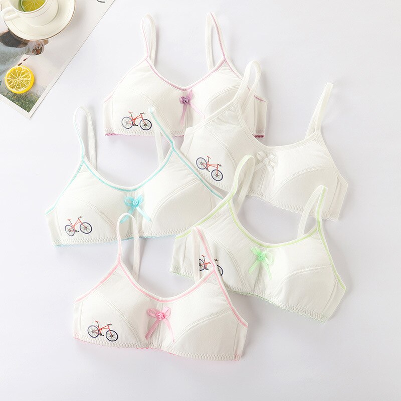 3Pcs Meisje Racerback Beha Katoen Sport Training Bra Brief Afdrukken Brede Band Ondergoed 8-16Y Puberteit Beha Sport Yoga Gym sport Bh