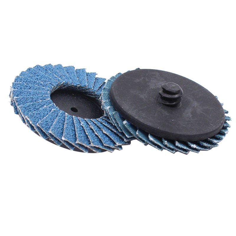 Disco de lija con solapa de 50Mm y 2 pulgadas para herramientas abrasivas Rolor Roll Lock se adapta a la rueda de pulido de Metal de hierro y eliminación de óxido