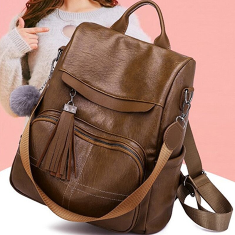 Rugzak Vrouwen Anti Diefstal Rugzak Mochila Feminina Vintage Bagpack School Lederen Tassen Voor Vrouwen Back Pack