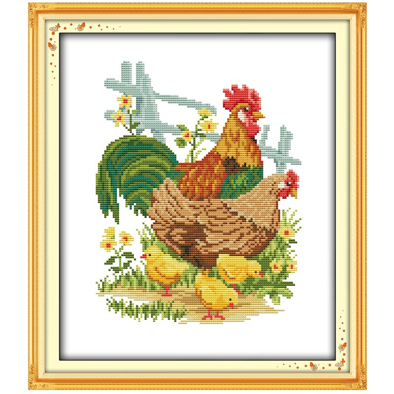 The Chicken Family (2) patterns Counted Cross Stit... – Grandado