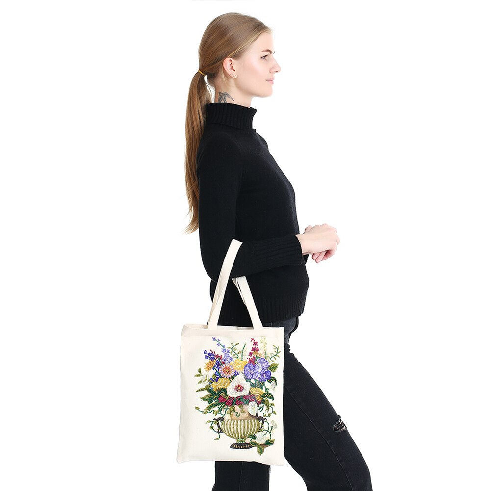 DIY Diamond Painting Handbag Mosaic Drill Reusable Eco-friendly Shoulder Shopping Storage Bags Grocery Tote Home Organizer