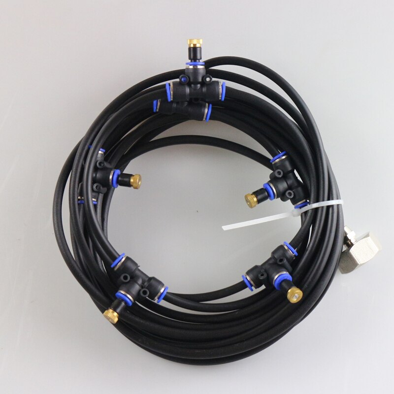 Outdoor Misting Cooling System Kit For Greenhouse Garden Patio Fan Waterring Irrigation Mister Line 6M System: Default Title