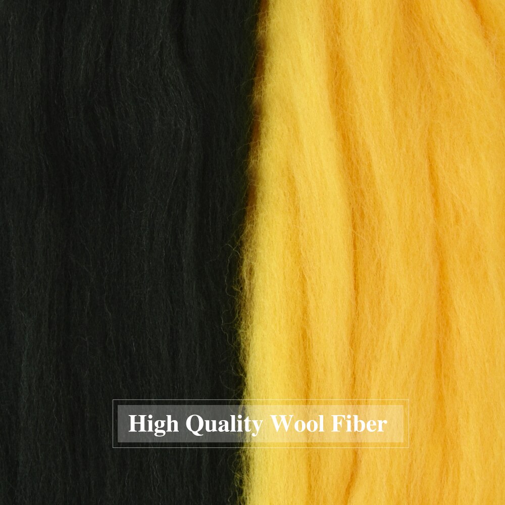 200g Yellow/Green Wool Felt Craft Kit 86 Colors DIY Wool Felt Kit Handle Wool Set Weaving Needlework Spinning Craft Kits