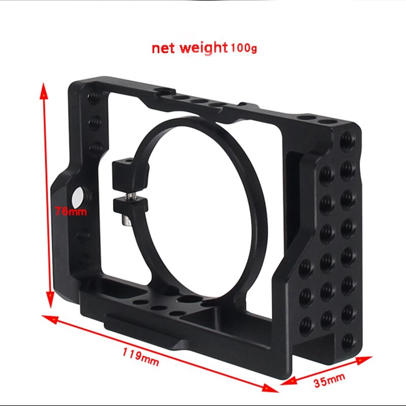 Multihole liga de alumínio gaiola de câmera para sony rx100 m6 câmeras acessórios rápido-instalar kit de extensão de quadro de câmera