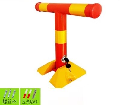 T-type shaped Stud upright column lock parking place car auto lock arch guardrail guar bar crash barrier stop ground wheel lock: 2003A45-14