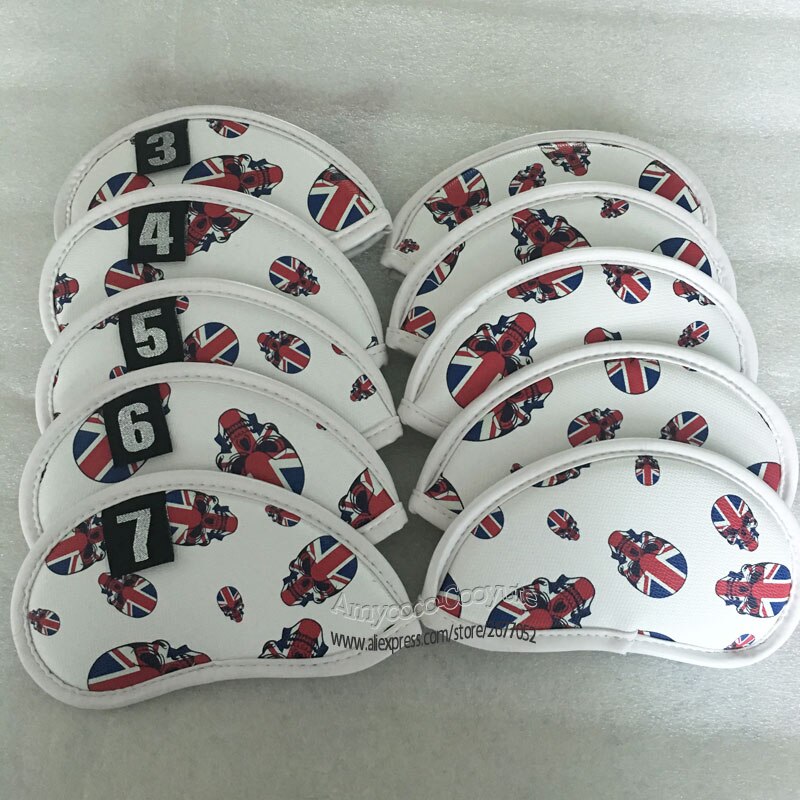 Cooyute unisex schedel golfijzers hoofdbedekking golf hoofdbedekking schedel witte golfclubs hoofdbedekking