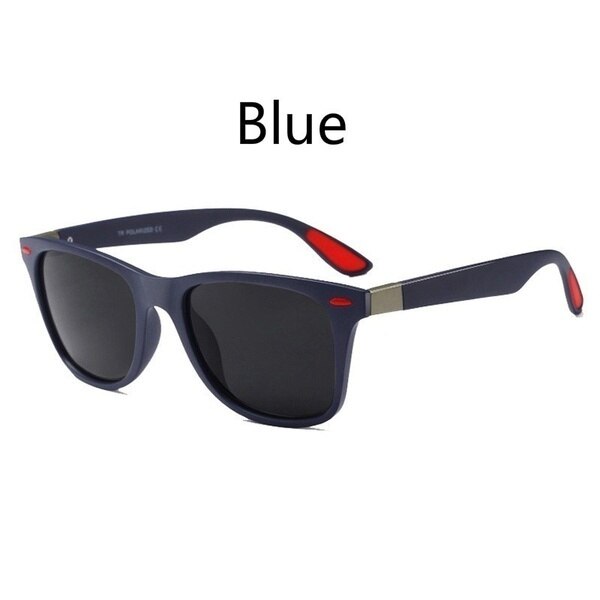 Gepolariseerde zonnebril heren dames klassieke vierkante plastic zonnebril voor autorijden heren zwarte tinten  uv400: Blauw