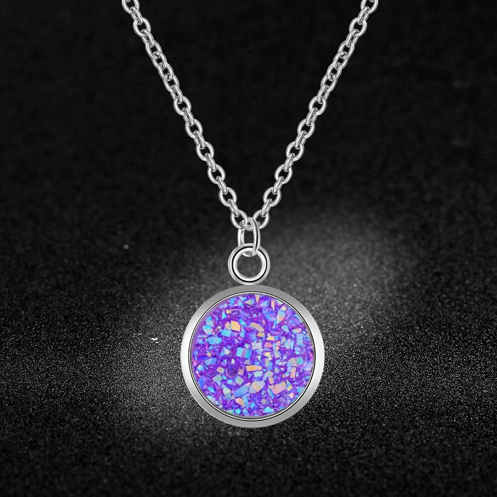 AAAAA 100% Roestvrij Staal Shining Resin Charm Ketting voor Vrouwen Nooit Aantasten Sieraden Ketting