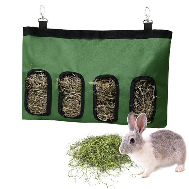 Alimentador de heno para conejos, bolsa Oxford de tela, dispensador de heno, saco, alimentador para mascotas pequeñas: 4