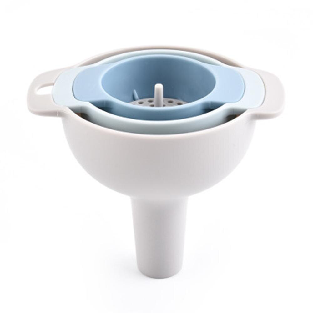 1Pcs Household Filter Multi-function Funnel Set Oil Plastic Wine Sub-packaging Tools Oil Funnel Kitchen Can Filter Hopper S Q3J3: B