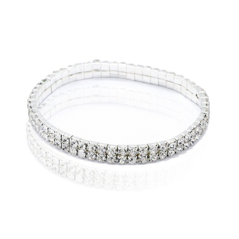 Silver Color Stretchy 1/2/3/4/5 Rows Bracelet Anklet Ankle chain Rhinestones Foot Jewelry Crystal Bracelet: Gold-color
