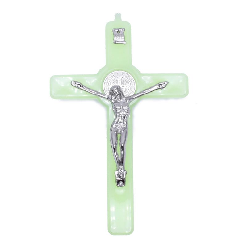 Croix lumineuse en jésus-Christ | Pendentif lumineux en croix de jésus, ornements Crucifix, breloques