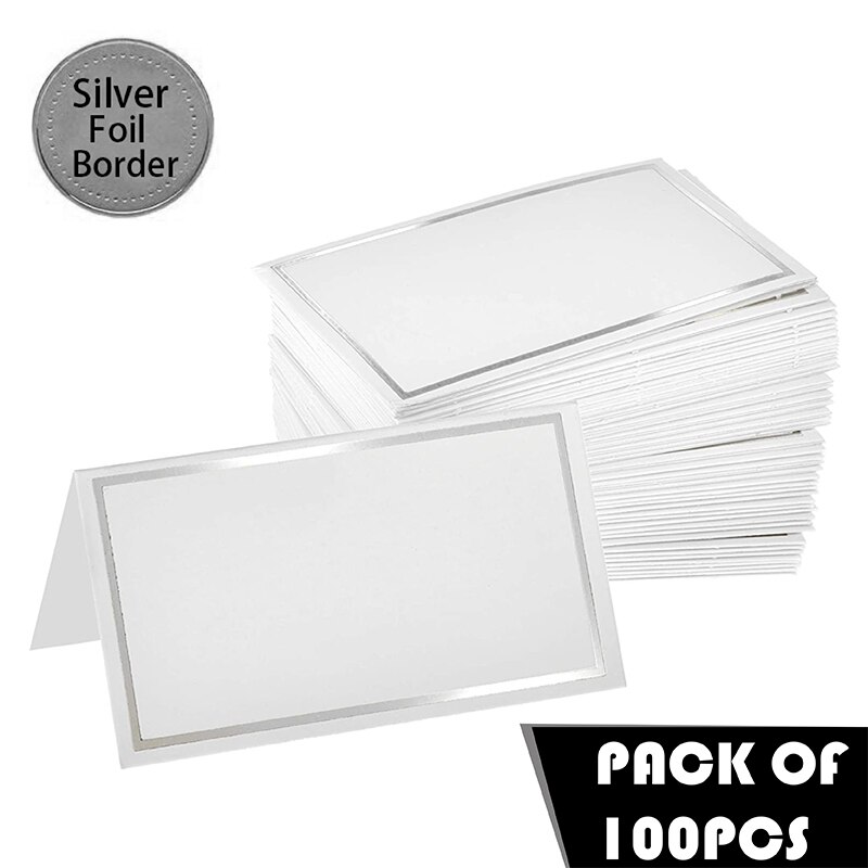 100 stk bryllup bordkort sølvfolieramme bord navnekort bordkort bryllupsfest dekoration favor sædekort