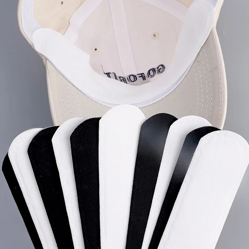 10/60 stücke Einweg Hut Schweiß Absorber Aufkleber Liner Bands Sport Gürtel Kappe Krempe Schweißband Klebstoff Schweiß Absorbieren Streifen Pads