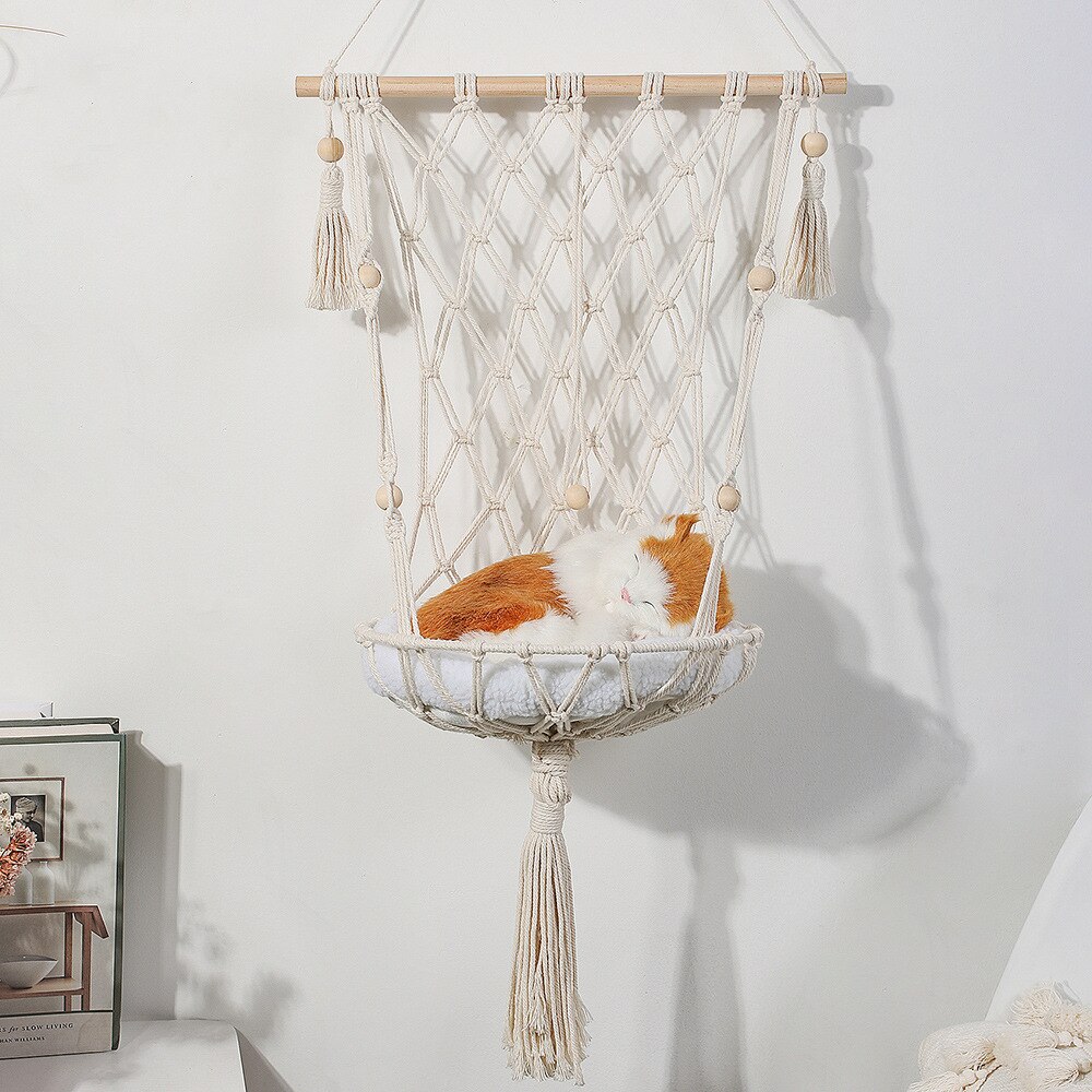 Bohemian Handgeweven Tapijt Katoen Huisdier Kat Hangmat Schommel Bed Macrame Voor Thuis Slaapkamer Decoratie Muur Opknoping Zonder Mat