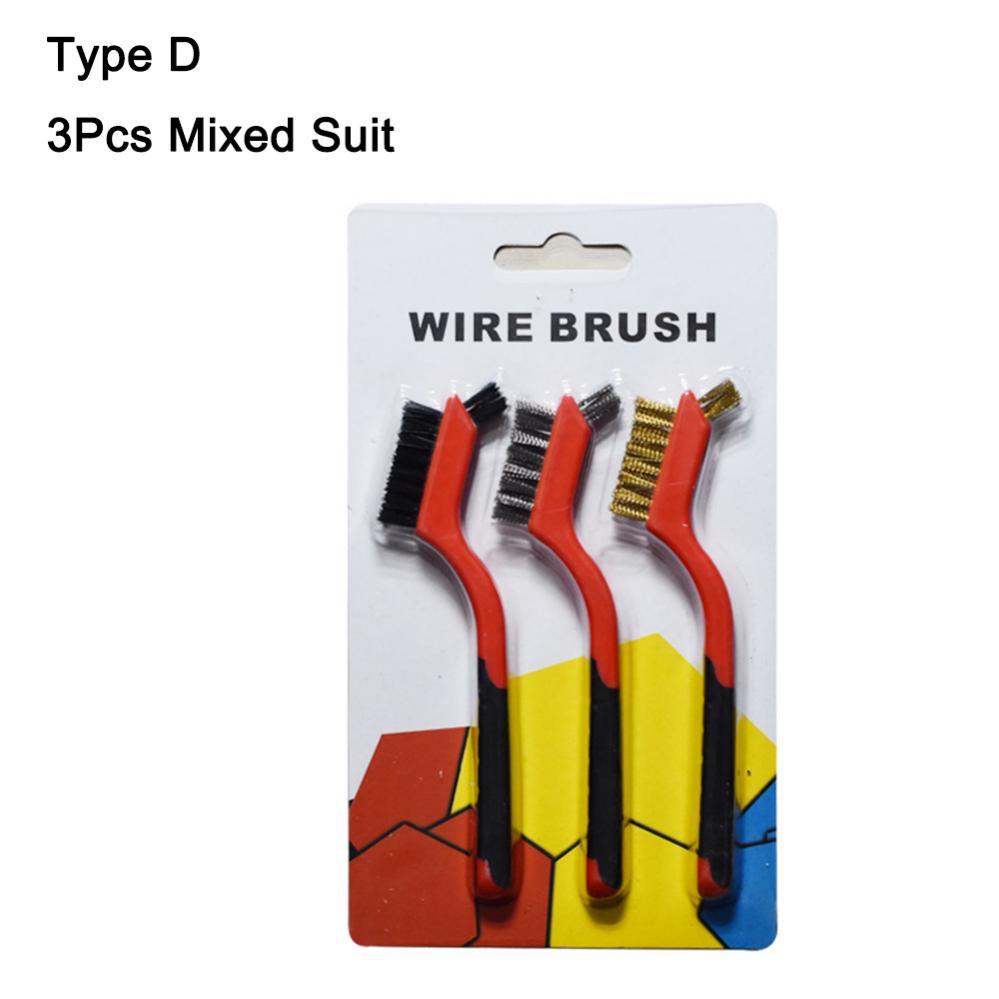 Verwijderen Roest Borstel Verf Polijsten Borstel Gereedschap Nylon Messing Draad Roestvrij Staaldraad Borstel Thuis Hand Tool: 3pcs Mixed Wire