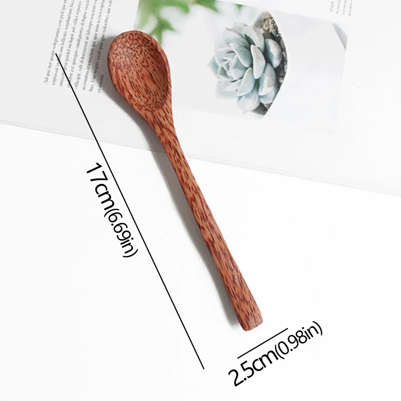 Natuurlijke kokosnoot houten handgemaakte lepel vork mes voor eten voor dessert fruitsalade mengen houten handgemaakt kokosnoot servies: Black