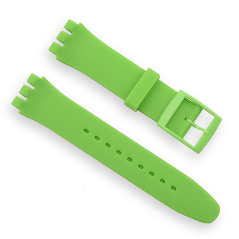 Schwarzes Armband für Swatch-Armband, Schnalle, Silikon-Uhrenarmband, 17 mm, 19 mm, 20 mm, Gummiarmband, 16 mm, Uhrenzubehör