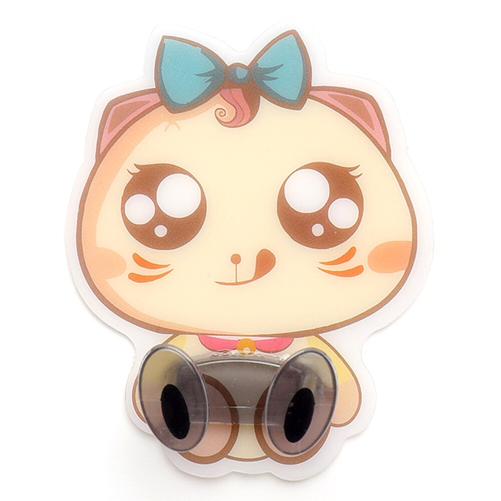 Multi-Purpose Hooks Power Cord Plug Bracket Wall Mounted Cartoon Animals Adhesive Strength Shelf Hook Socket Storage Rack Holder: cat