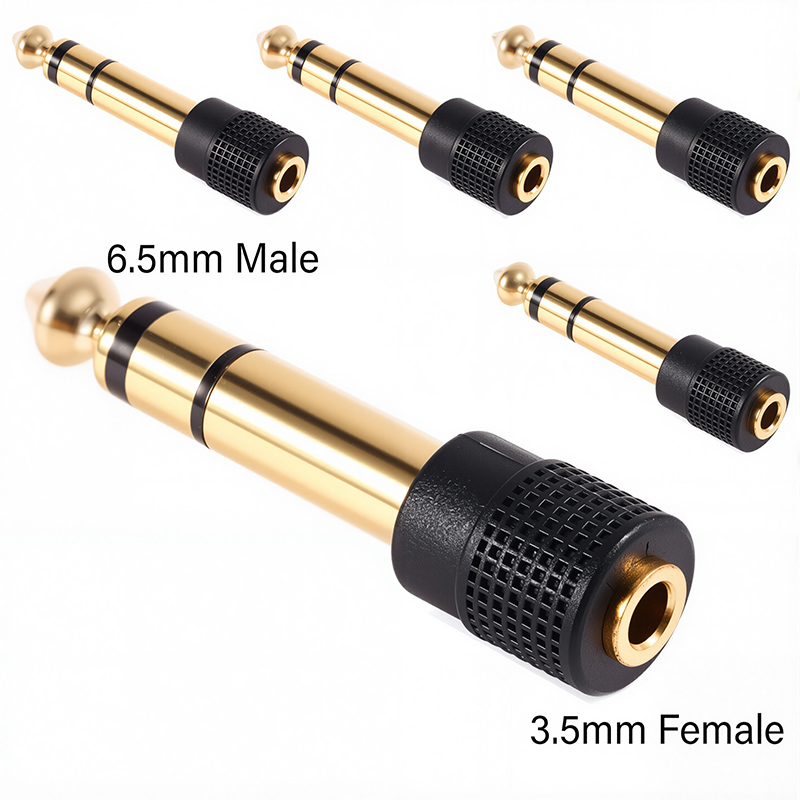 5 uds 6,35/6,5mm estéreo Mono macho a 3,5mm Audio estéreo/mono Jack hembra macho conector de clavija de Audio adaptador convertidor altavoz: Naranja