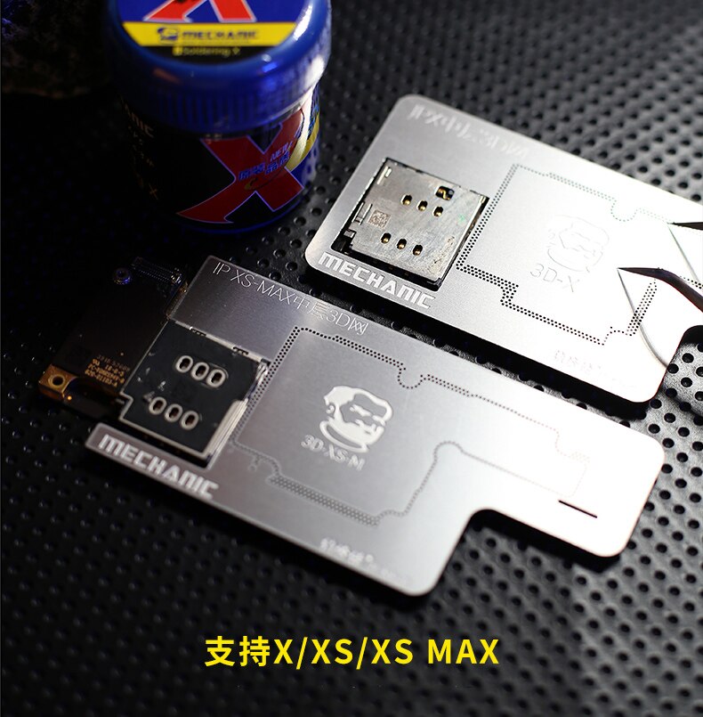 MECHANIC 3D BGA Reballing Stencil Kit Welding Template Intermediate Layer Steel Mesh Planted Tin Platform For IP X/XS/XS MAX