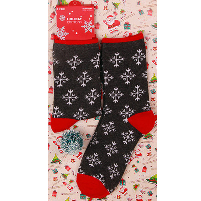 vrouwen Winter Sokken Kerst Cartoon Print Lange sokken Kerstcadeau Warme Zachte Kerstman Elanden sok: 10