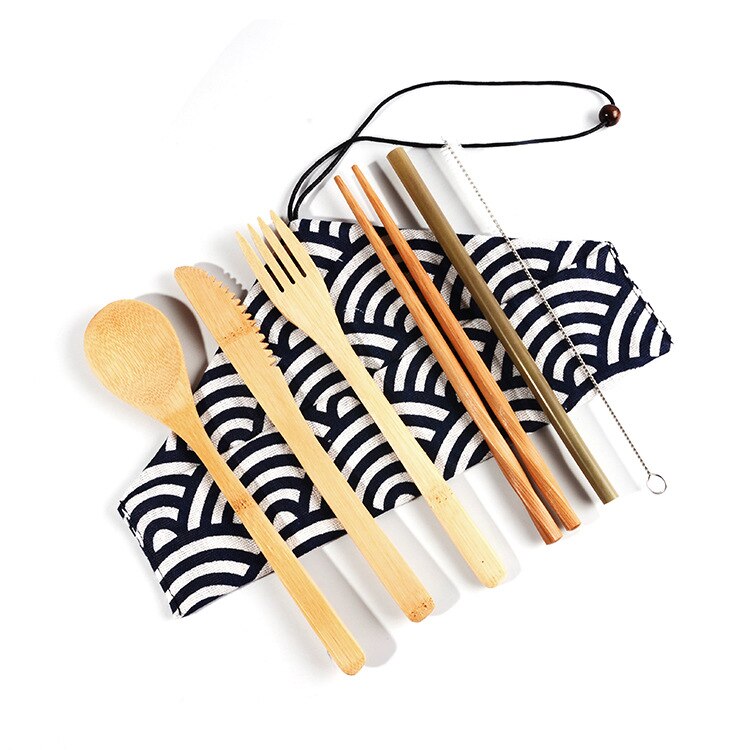 Juego de fiambrera de madera, cajas japonesas Bento, Kit de vajilla de Picnic para la escuela, contenedor de comida, caja de Sushi con vajilla, fiambrera: SD-N