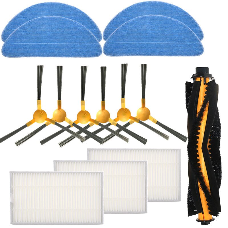 Accessoires de pièces de rechange pour aspirateur robot Proscenic 830P 820P, brosse principale latérale, filtre HEPA, serpillière