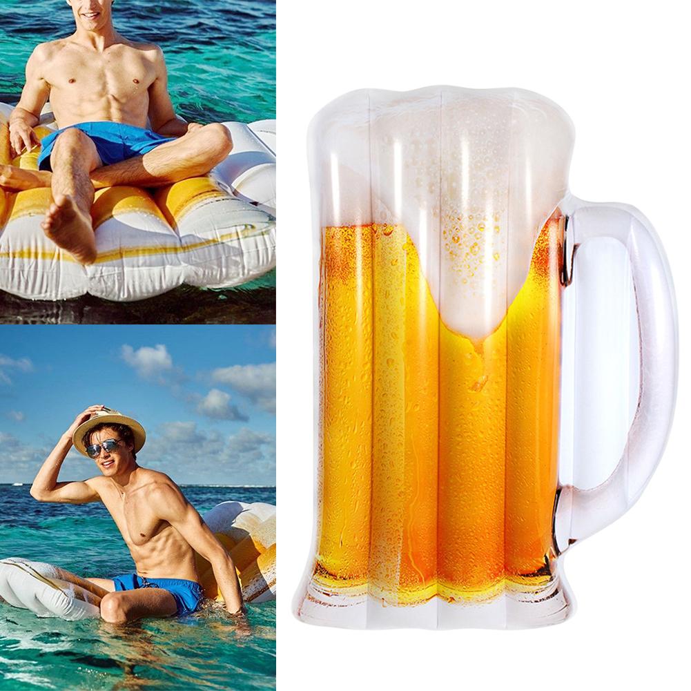 Bier Vormige Water Hangmat Zwembad Lounger Float Opblaasbare Vlotten Zwembad Lucht Lichtgewicht Drijvende Stoel Draagbare Zwembad Mat