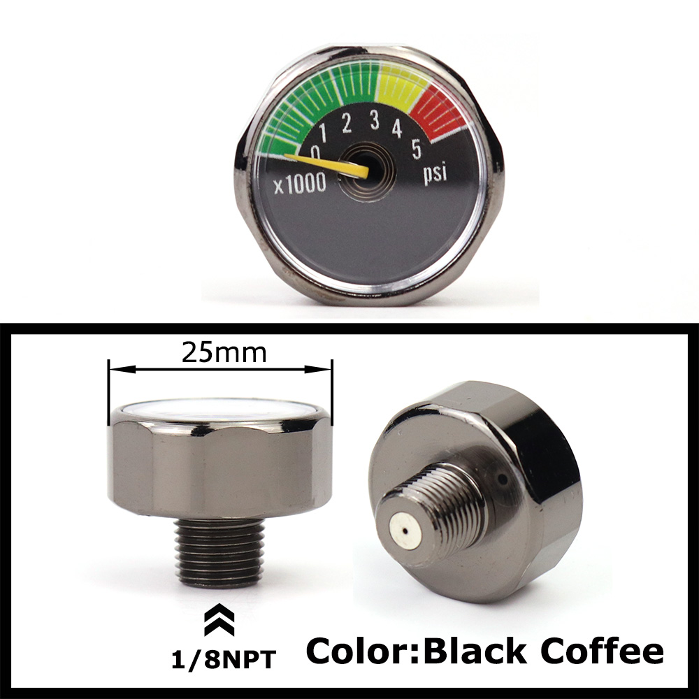 Manómetro Manómetro Mini Micro Manómetro Aire | Rosca 1/8BSP(G1/8) 1/8NPT M10 M8 | 30PSI 300PSI 5000PSI 6000PSI 350BAR: Borgoña