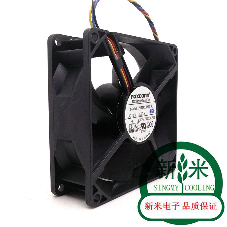 USED FOXCONN 9032 PV903212PSPF 0C 12V 0.60A 4lines ATX cooling fan