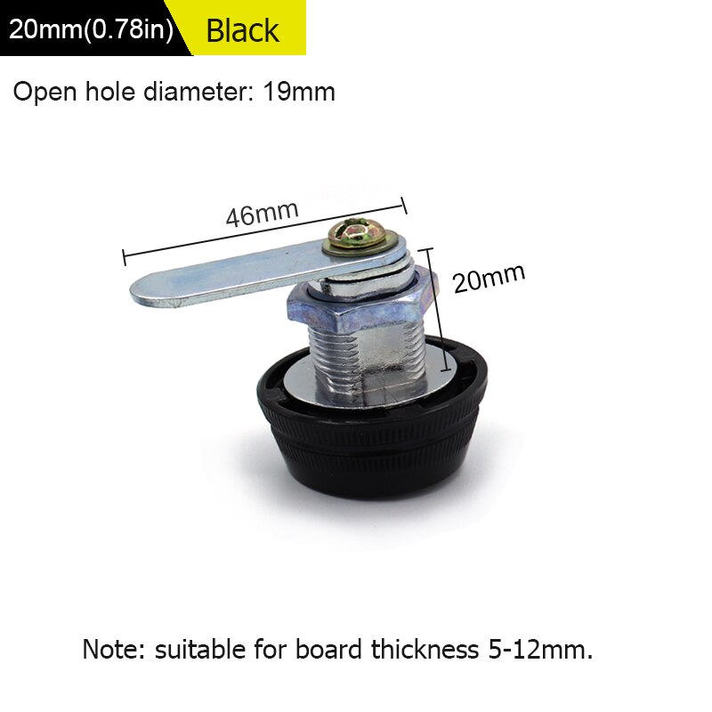 WHDT 3 digit security combination mailbox password coded lock zinc alloy cam lock locker for cabinet drawer storage unit: 20mm black