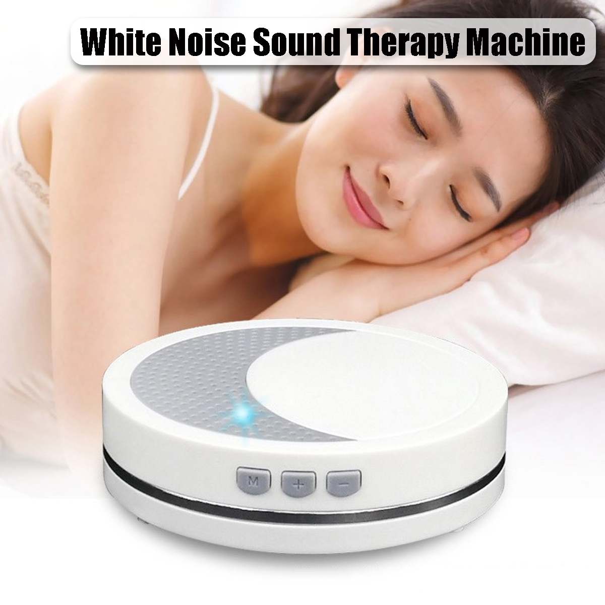 Portable White Noise Sound Machine Baby Light Sleep Therapy Sound Machine with 2 Soothing Sound Baby Sleeping Monitor