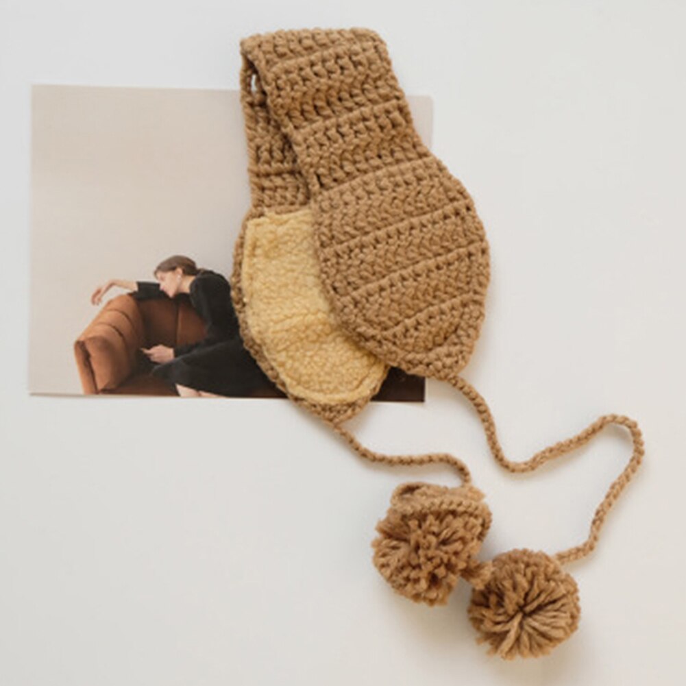 tricot laine cache-oreilles Crochet cache-oreilles hiver automne en peluche cache-oreilles pour les femmes