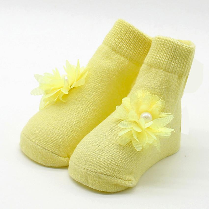 Baby Kids Girls Comfortable Floral Cute Cotton Sock Slippers Warm Ankle Socks F804: E