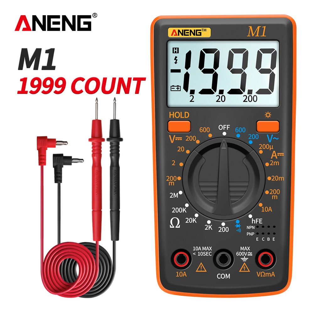 ANENG M1 Digital Multimeter esrMeter Multimetro Tester True Rms Digital Multimeter Testers Multi Meter Richmeters Dmm 400a 10A: M1 Orange