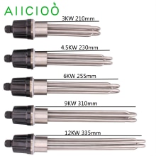 Elemento do aquecedor de água da imersão de aiicioo dn32 para o líquido sus304 42mm 220v/380v 3kw/4. 5kw/6kw/9kw/12kw