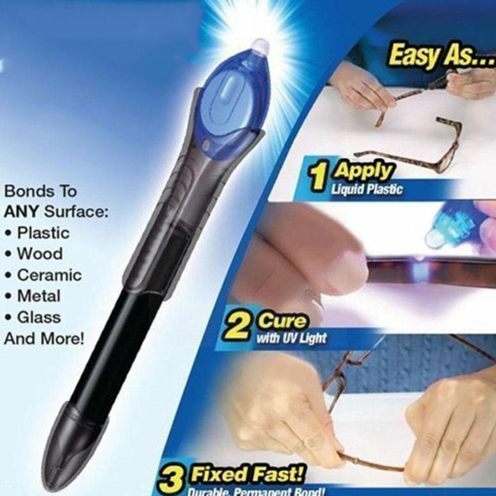 Lápiz de pegamento Uv líquido de fijación rápida en 5 segundos, herramienta alimentada por Super soldadura, compuesto de plástico líquido, luz Repa W8b6