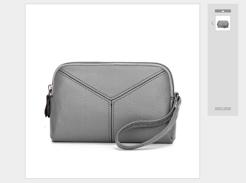 Dames lange portemonnee leren portemonnee telefoon tas rits kaarthouder handtas clutch: Grijs