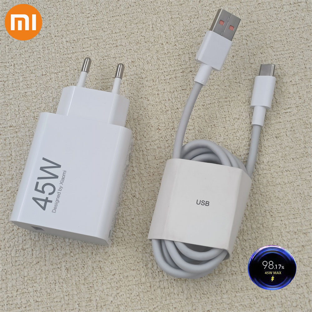 Original Xiaomi Redmi Note 14 Pro Pad 7 45W EU Turbo Charge Fast Charger Adapter Type C Cable For Mi 12 11T 10 9 Poco M6 Plus