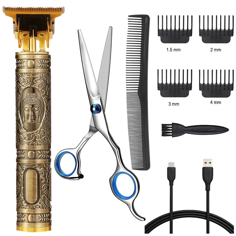 ZqZq – tondeuse à cheveux pour hommes, coupe-cheveux électrique, machine de coiffeur avec ciseaux et peigne: Buddha
