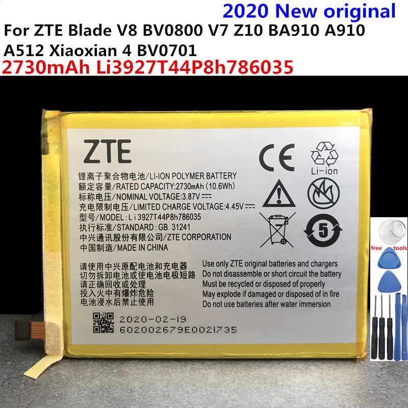 Original 2730mAh Li3927T44P8h786035 batería para ZTE Blade V8 V0800 BV0800 V7 V7Plus V770 Xiaoxian 4 BV0701 Z10 baterías