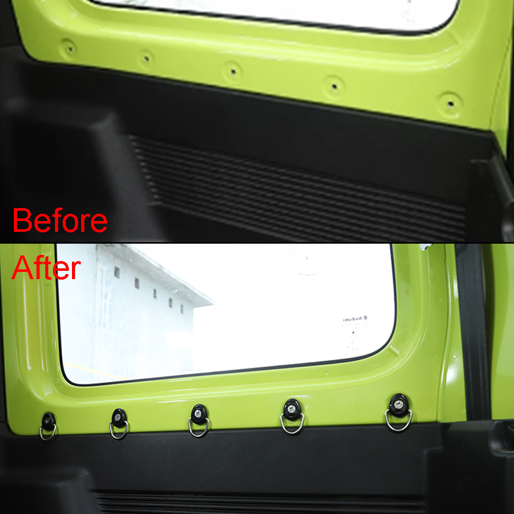 Anclajes de amarre, hebilla de anillo en D, gancho de caja trasera de tornillo para Suzuki Jimny 2022 2023 JB64 JB74, accesorios de Interior de coche