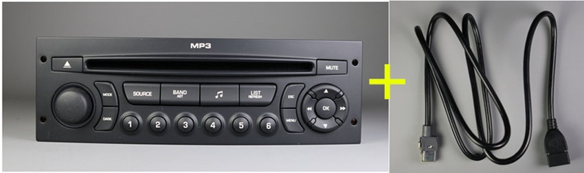 Reproductor de CD RD43 con función AUX USB, para Peugeot 206 207 307 508 Citroen C2 C4 C5 C6 en lugar de reproductor RD4